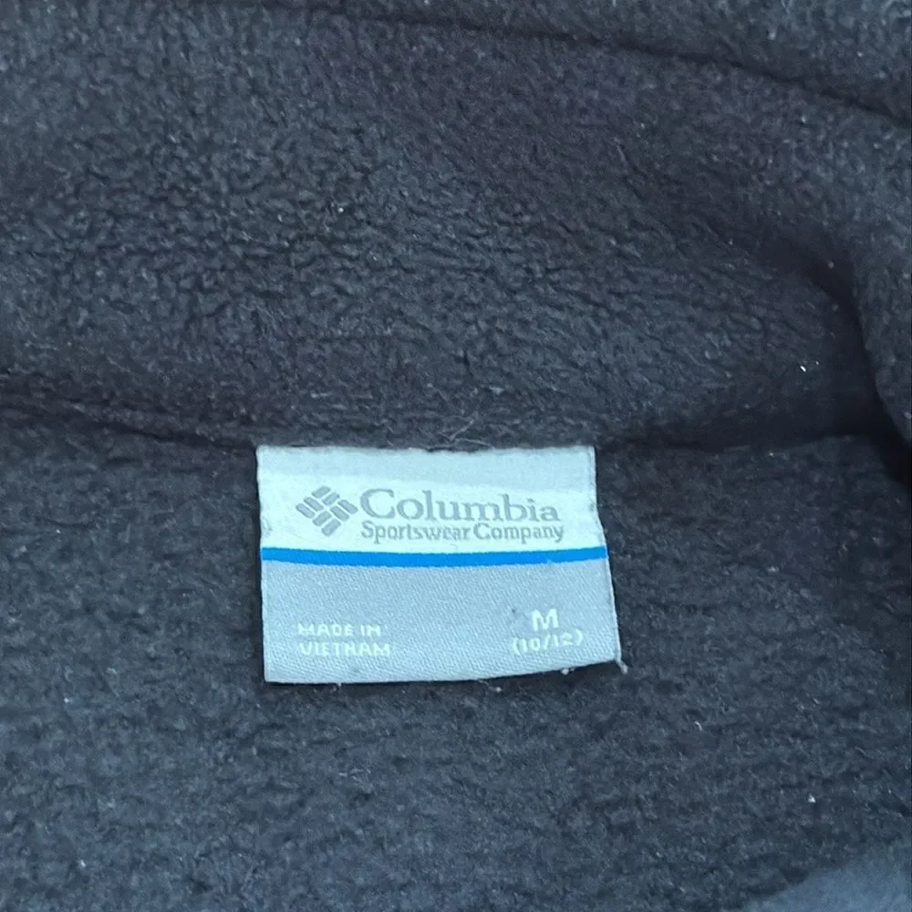 Columbia Fleece Jacket Kids Black Full Zip Mock Neck M‎ 10/12